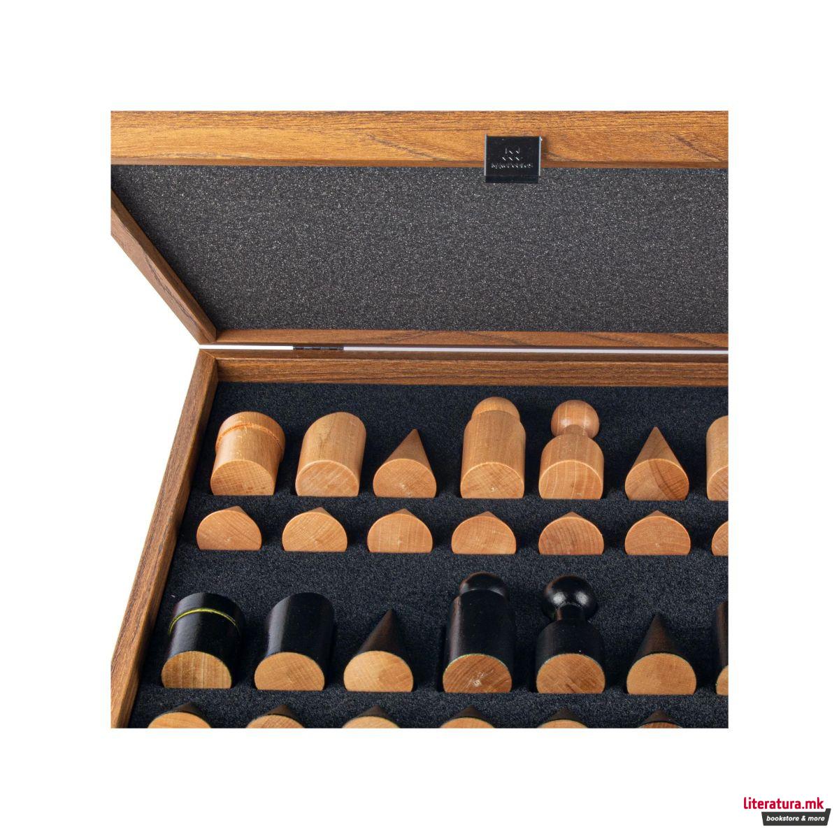 Сет за шах, Bauhaus Style, црн, 40 x 40 cm 