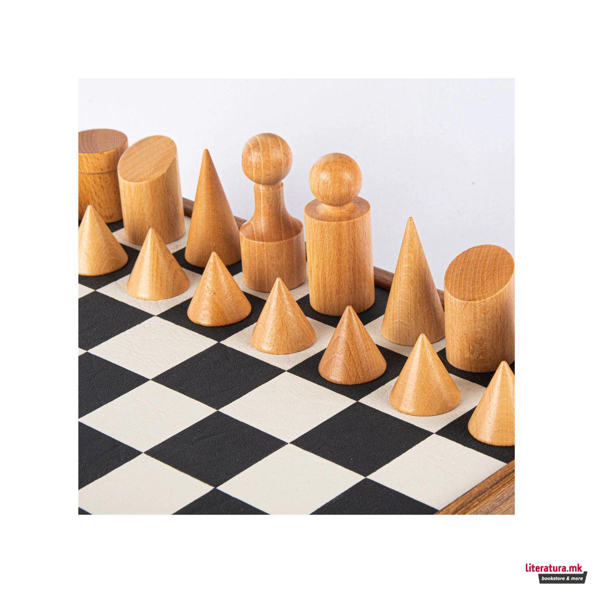 Сет за шах, Bauhaus Style, црн, 40 x 40 cm 