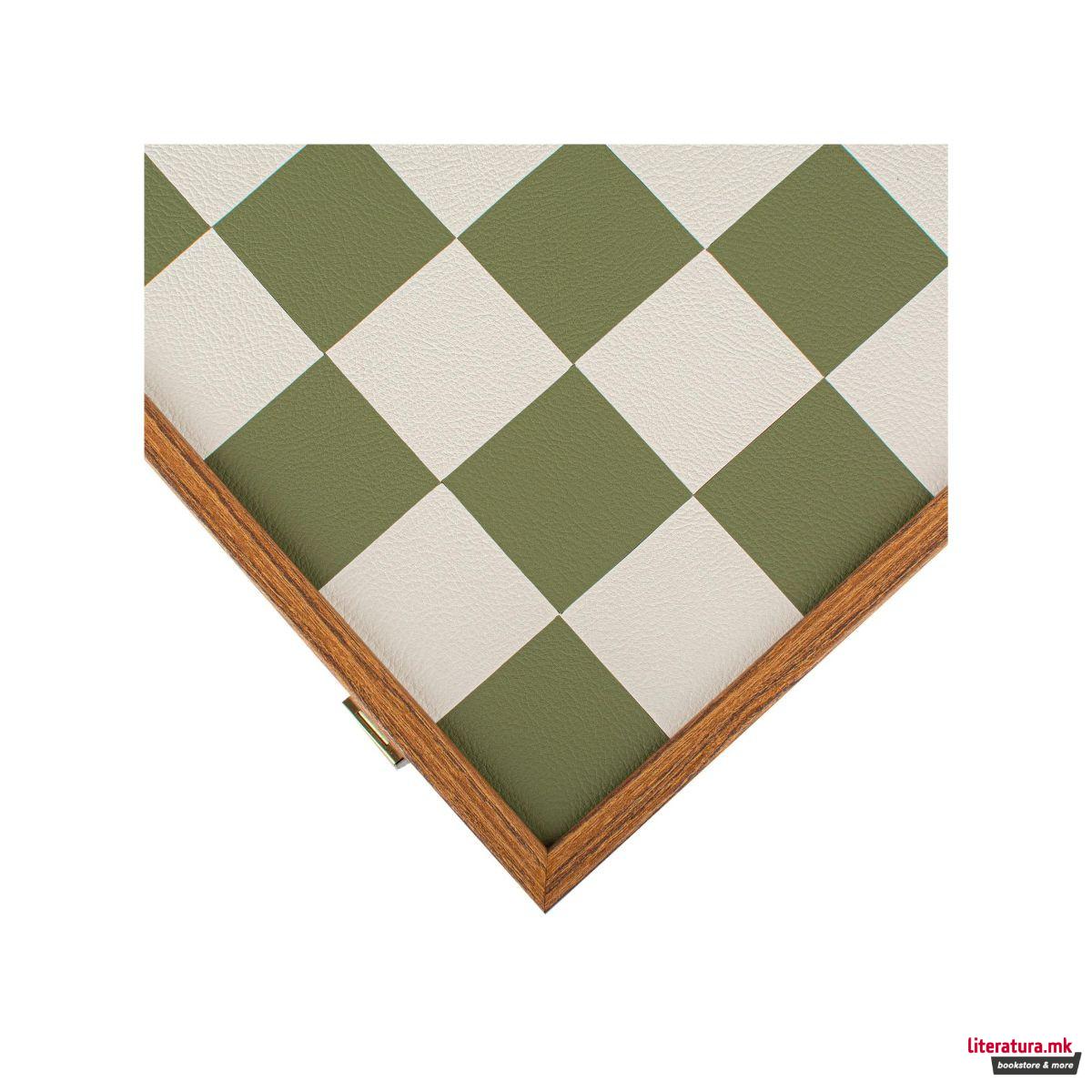 Сет за шах, Bauhaus Style, зелен, 40 x 40 cm 