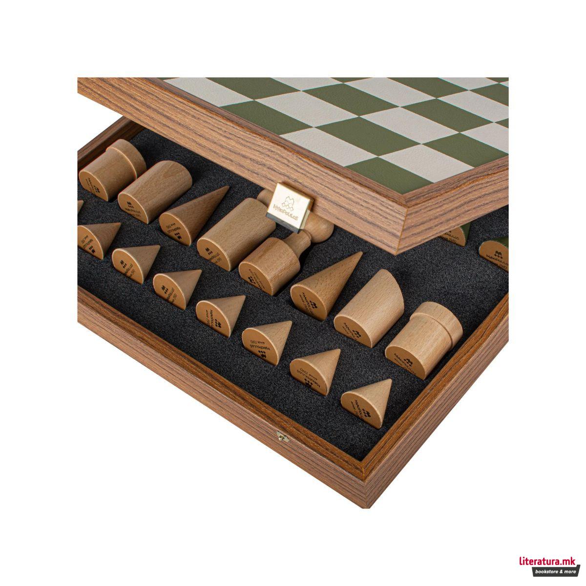 Сет за шах, Bauhaus Style, зелен, 40 x 40 cm 