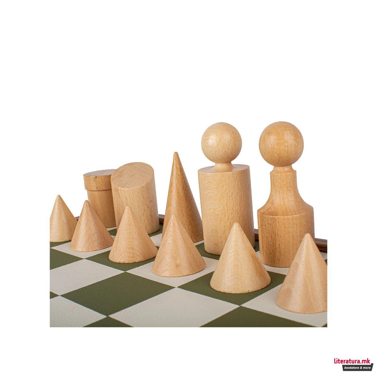 Сет за шах, Bauhaus Style, зелен, 40 x 40 cm 