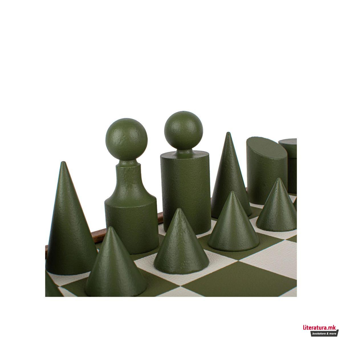 Сет за шах, Bauhaus Style, зелен, 40 x 40 cm 