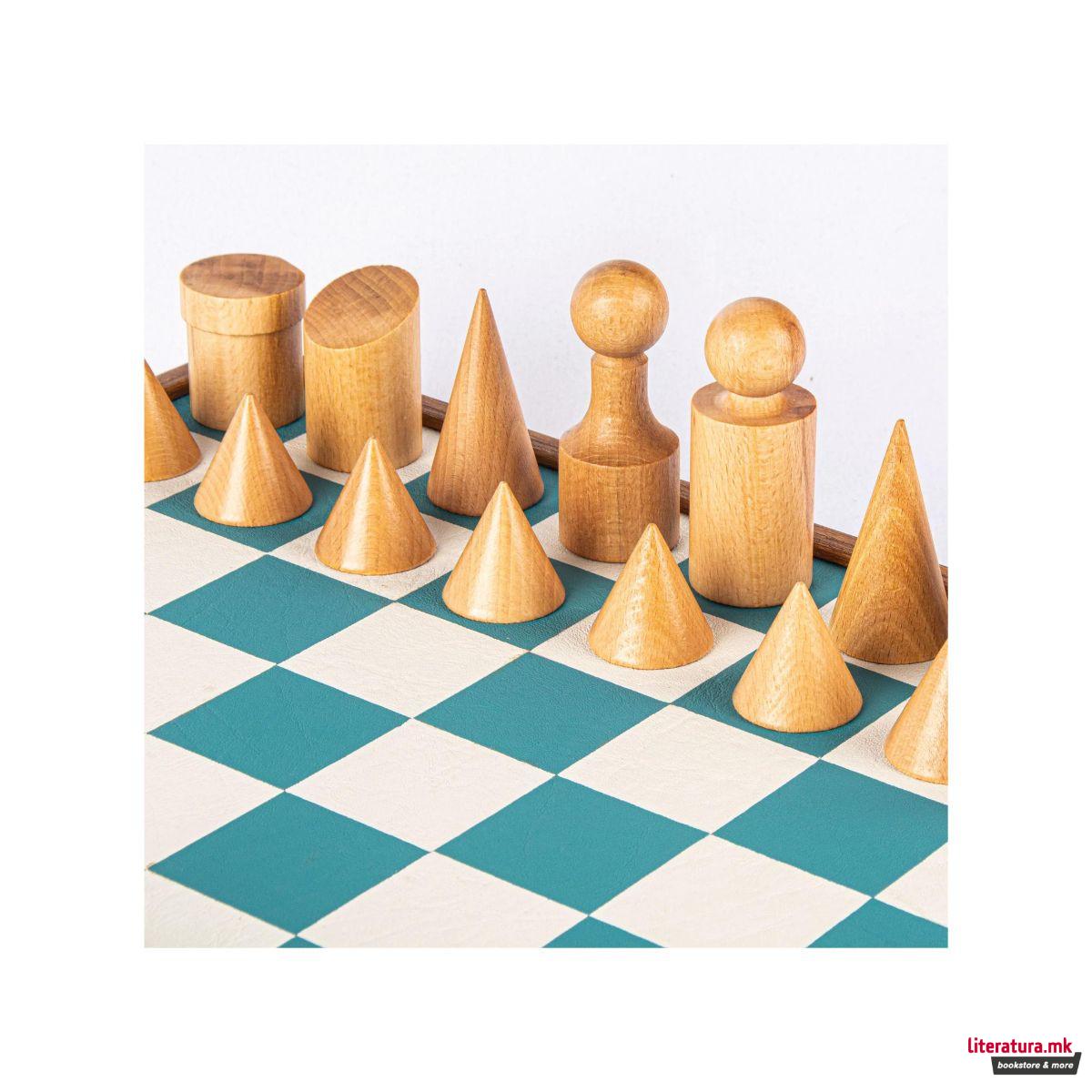 Сет за шах, Bauhaus Style, тиркизен, 40 x 40 cm