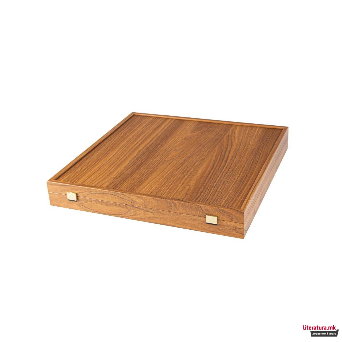 Сет за шах, Olive Burl со Staunton фигури, 40 x 40 cm