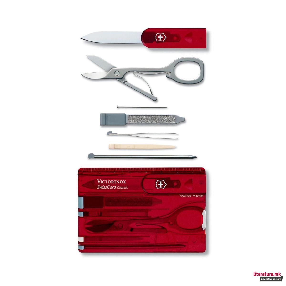 Мултифункционална алатка - картичка, Victorinox, SwissCard - Ruby 