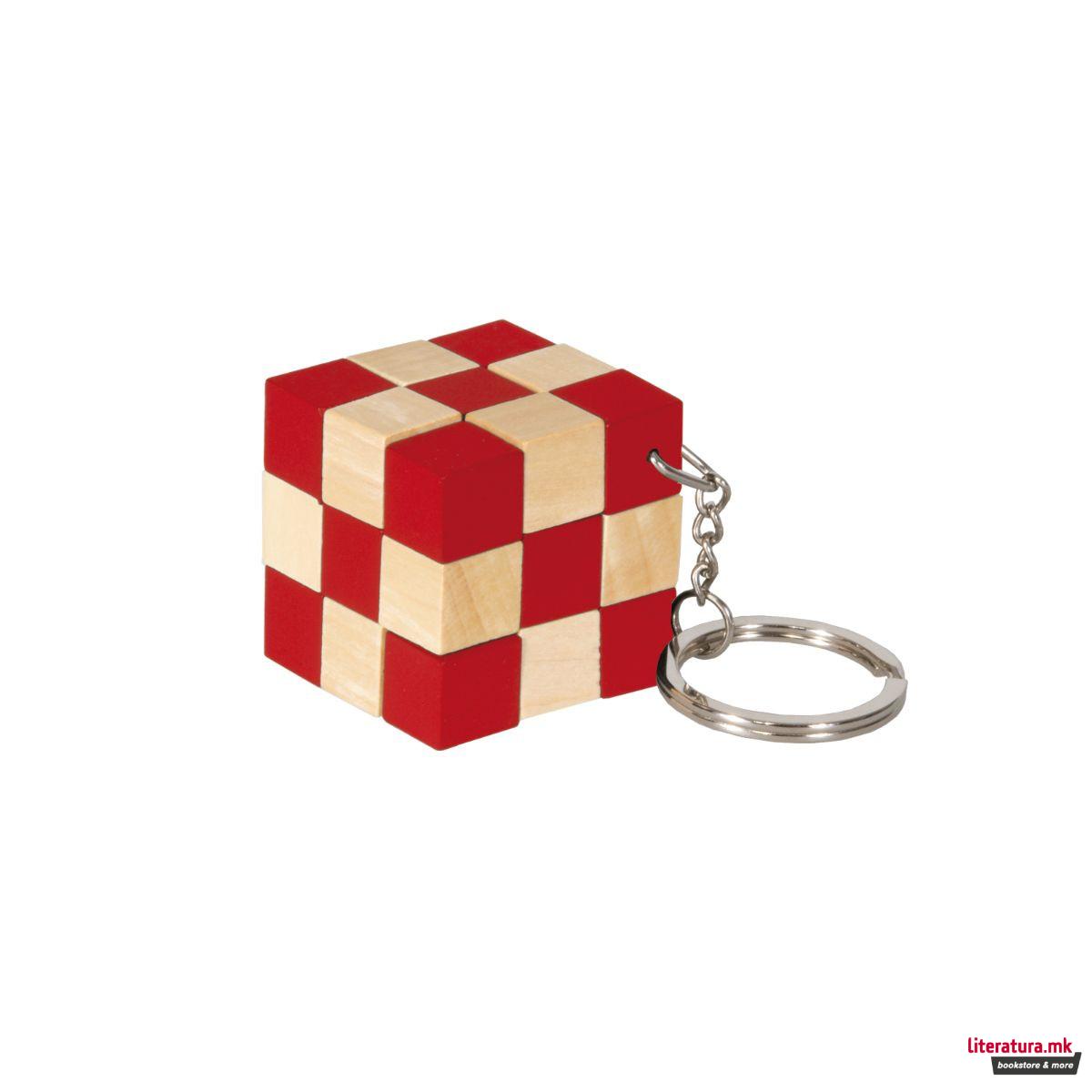 Приврзок за клучеви - IQ тест, Magical Snake Cube - црвена 
