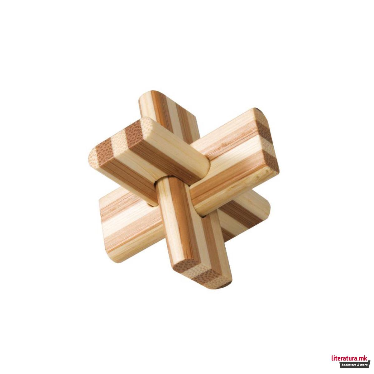 IQ тест, 3Д загатка од бамбус - Крст 