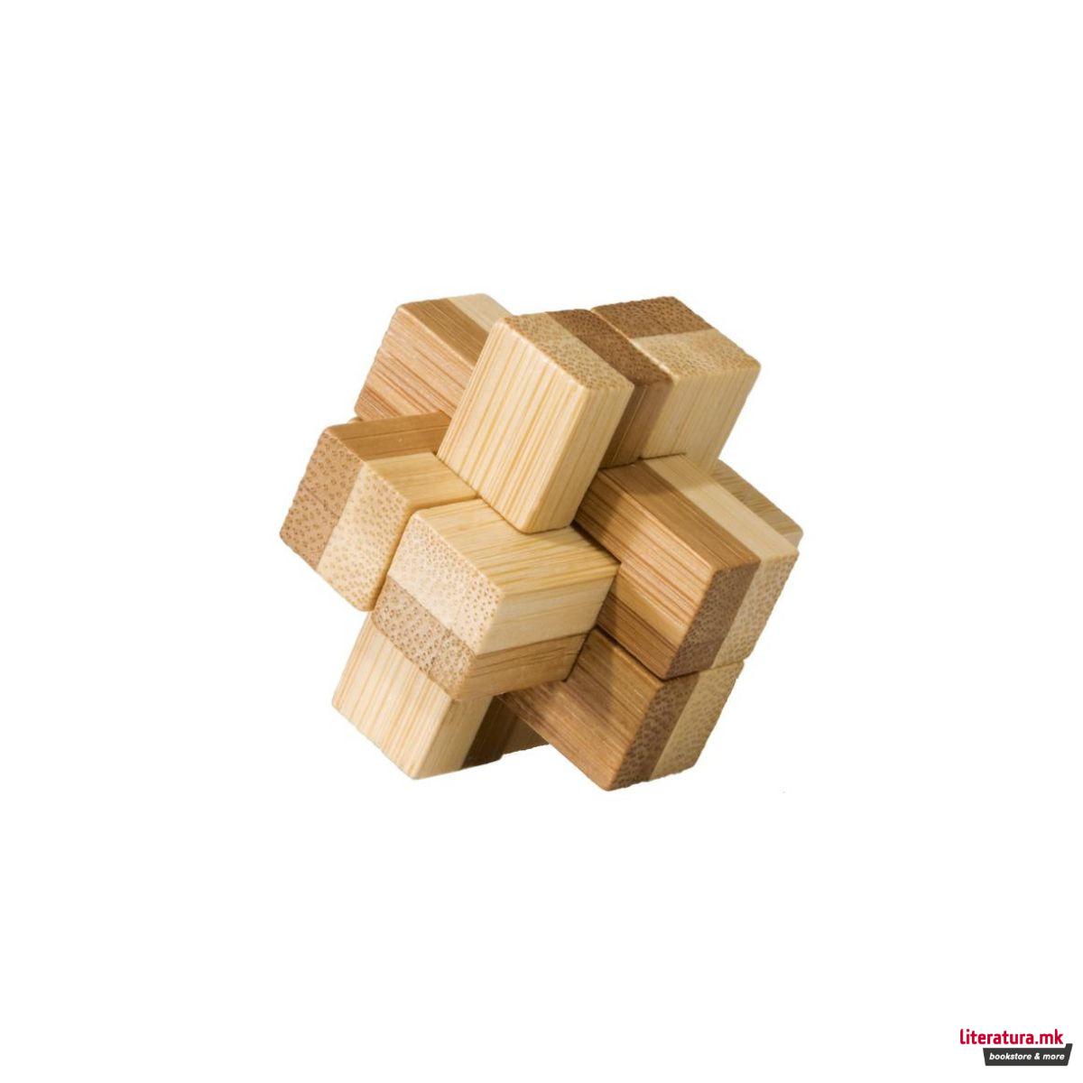 IQ тест, 3Д загатка од бамбус - Коцка 