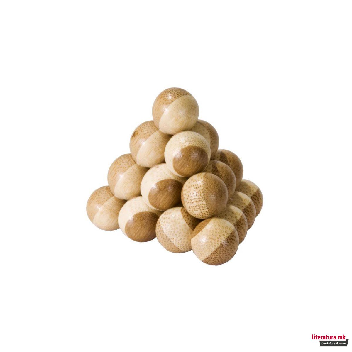 IQ тест, 3Д загатка од бамбус - Пирамида 