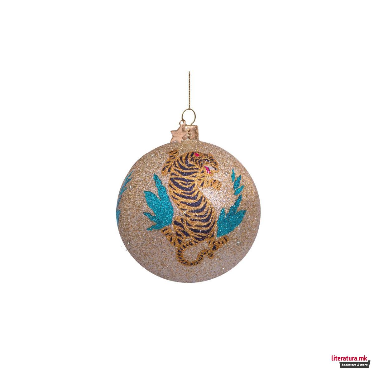 Лампион, Gold Glitter with Tiger Print 