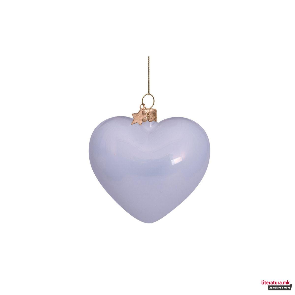 Лампион, White Pearl Heart with Gold Eye, 8 cm 