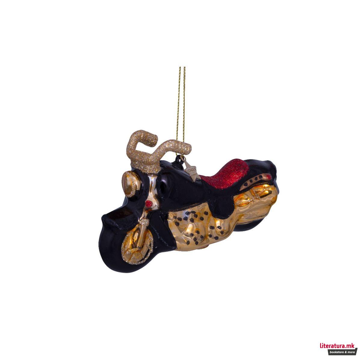 Лампион, Black/Gold Motorcycle, 9 cm 