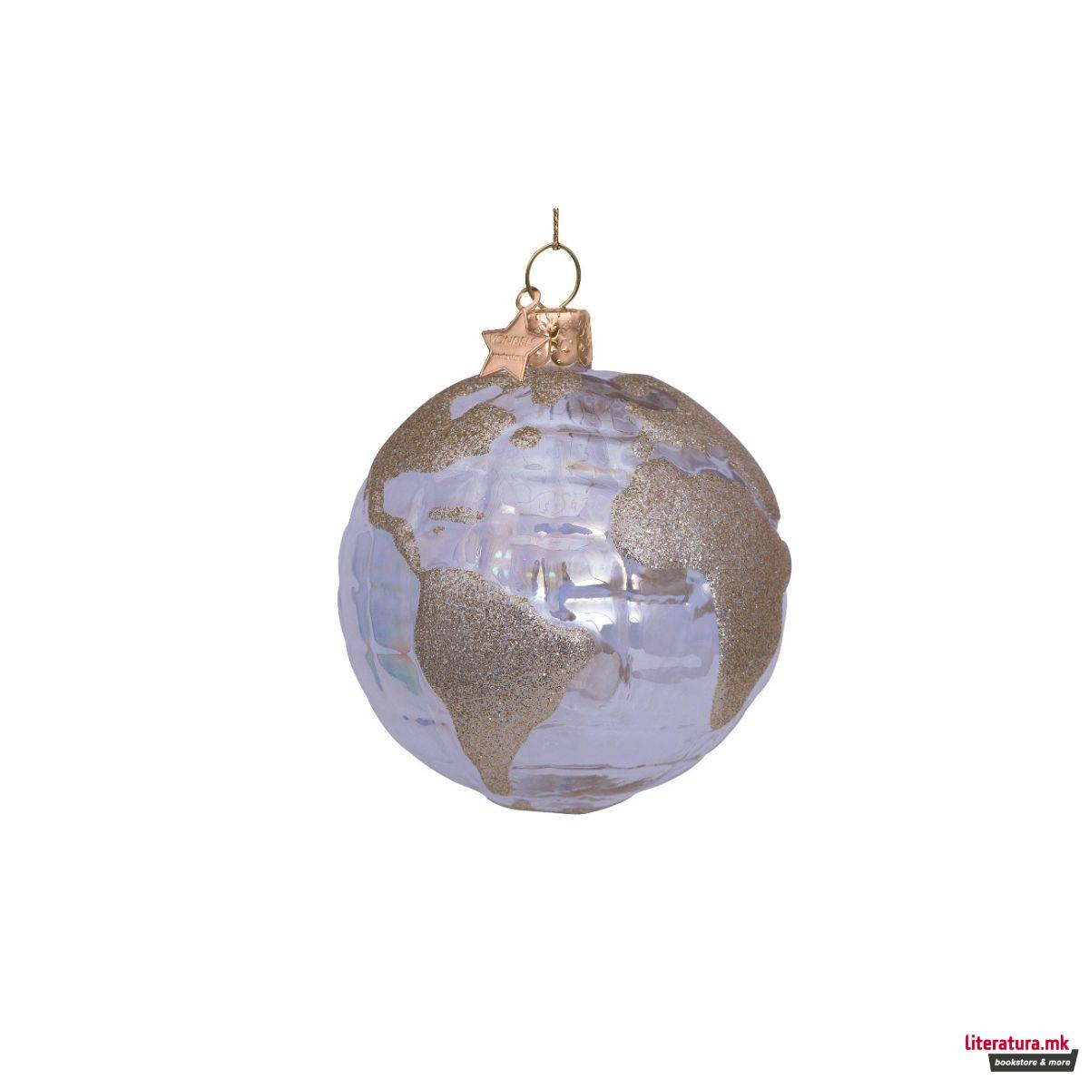 Лампион, Globe with Gold Glitter, 10 cm 