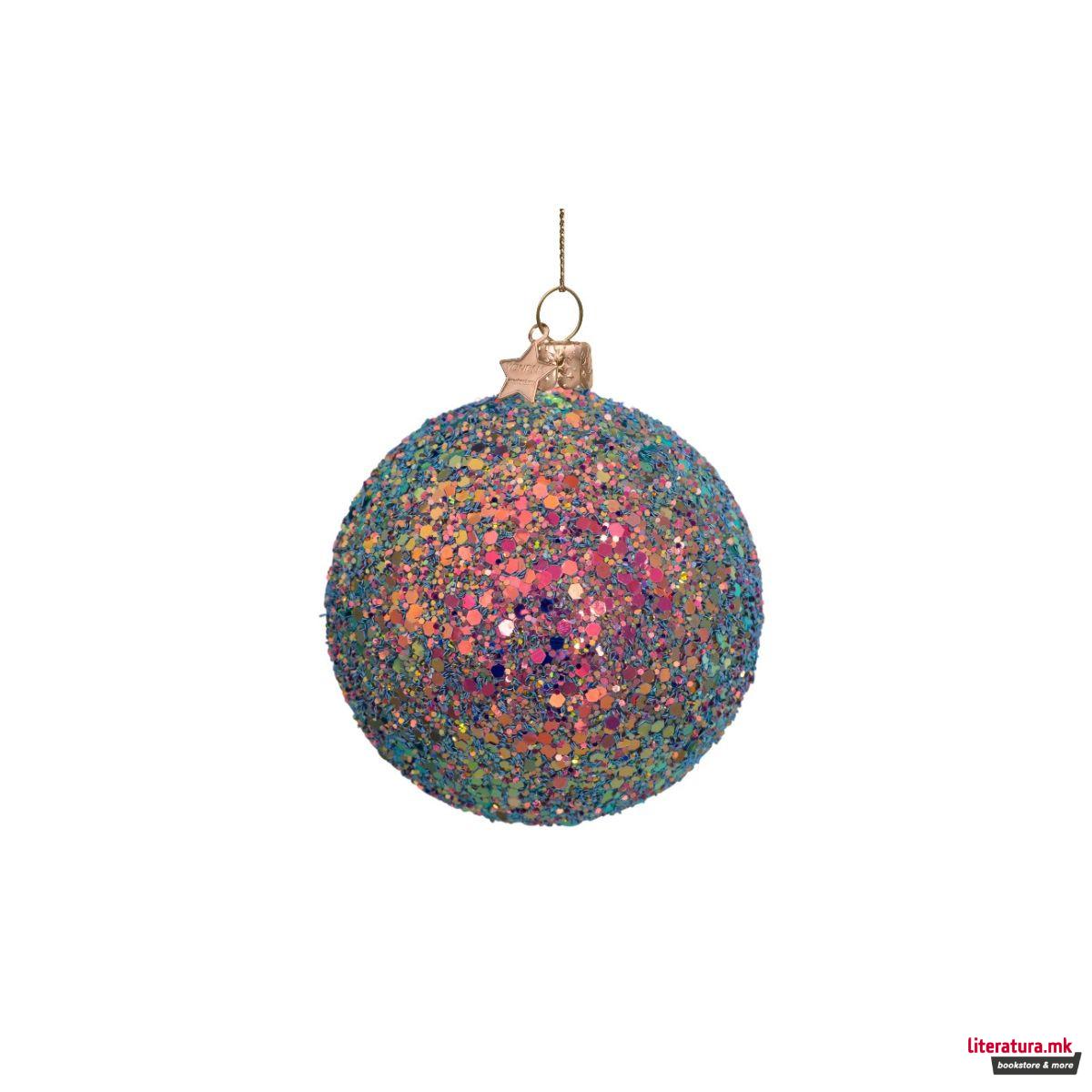Лампион, Multicolor Hologram Glitter Bauble, 8 cm 