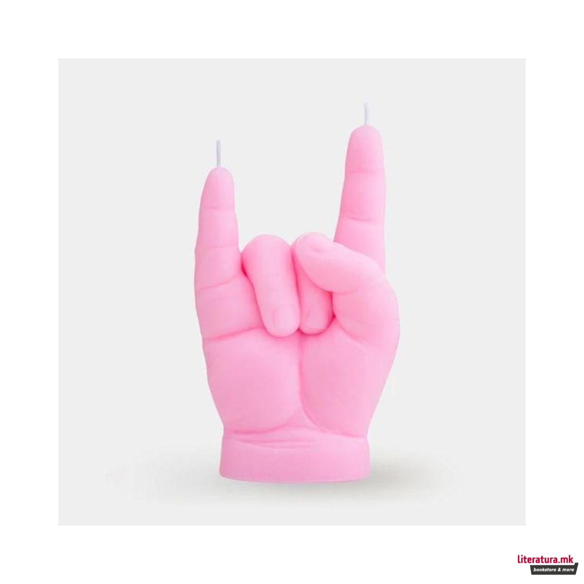 Свеќа, Baby Hand Candle, You Rock, розева 