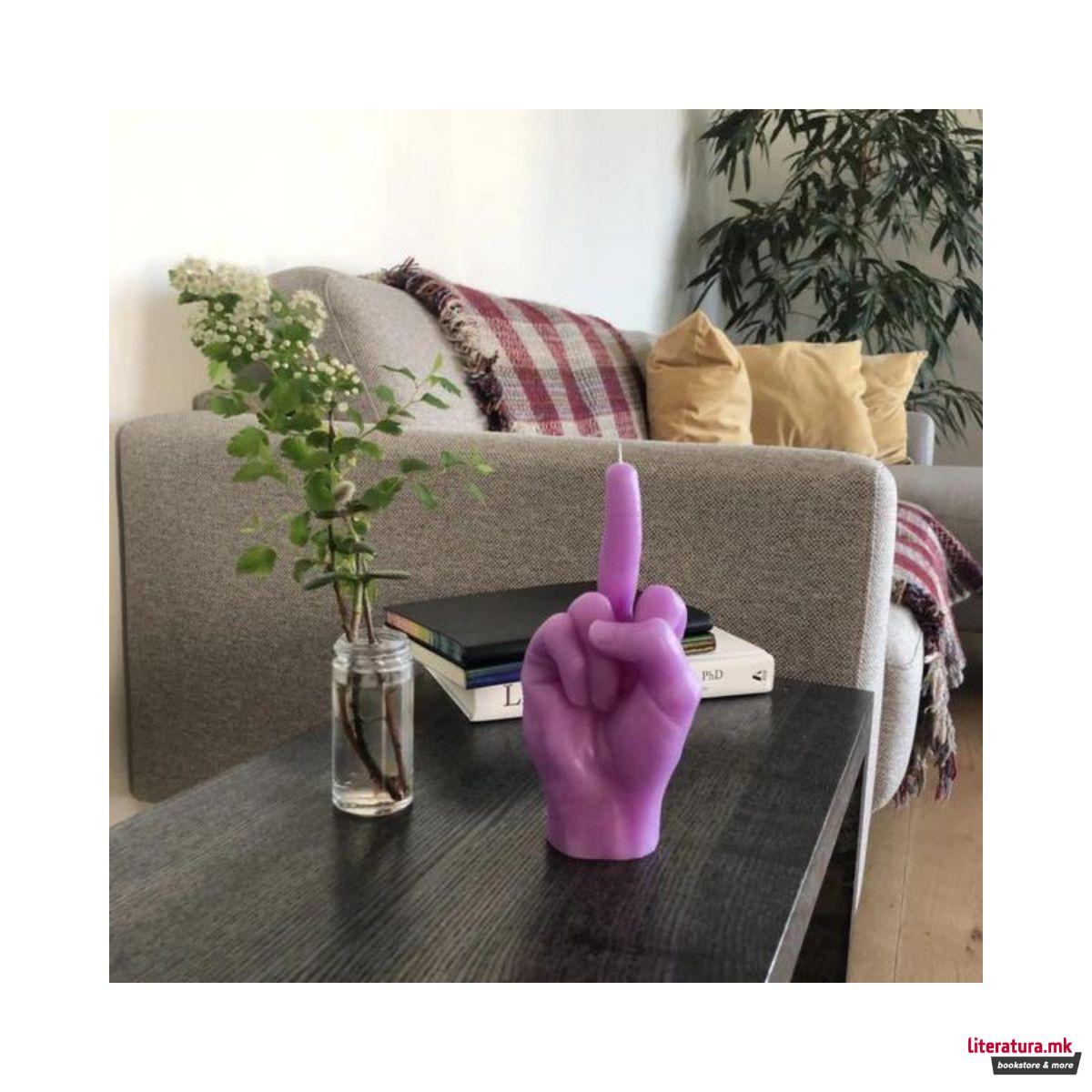 Свеќа, Hand Gesture Candles, F*ck you, виолетова 