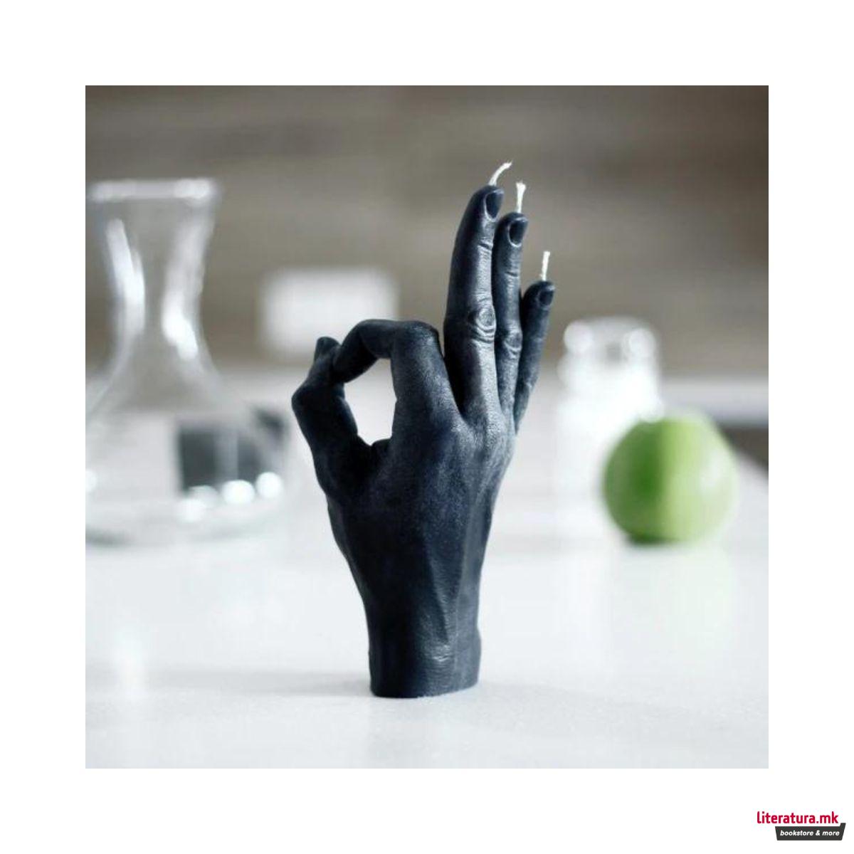 Свеќа, Hand Gesture Candles, OK, црна 