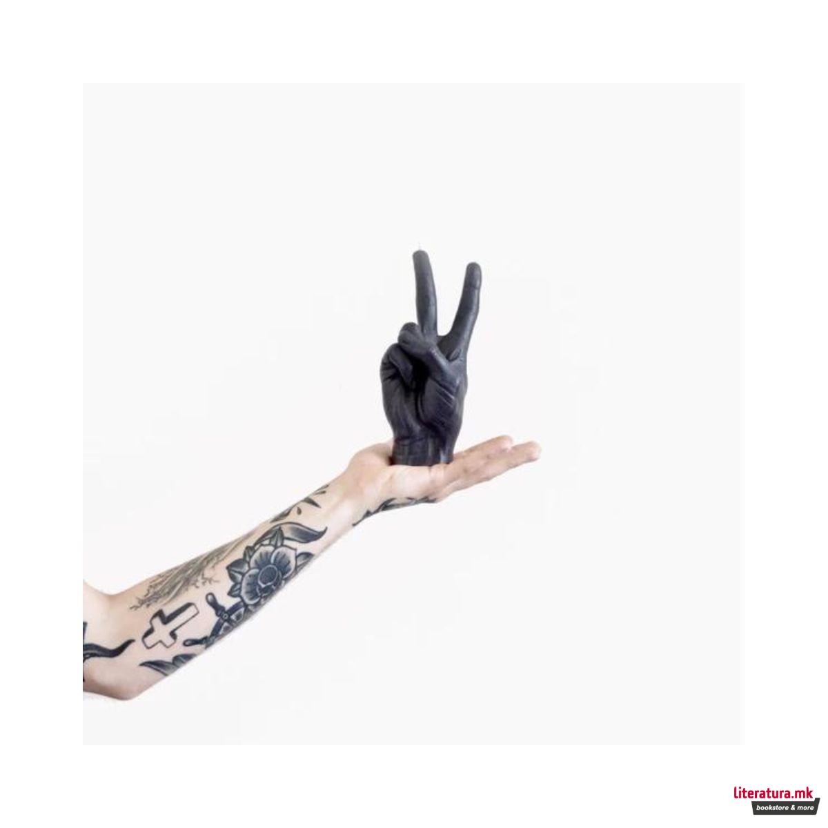 Свеќа, Hand Gesture Candles, Peace, црна 