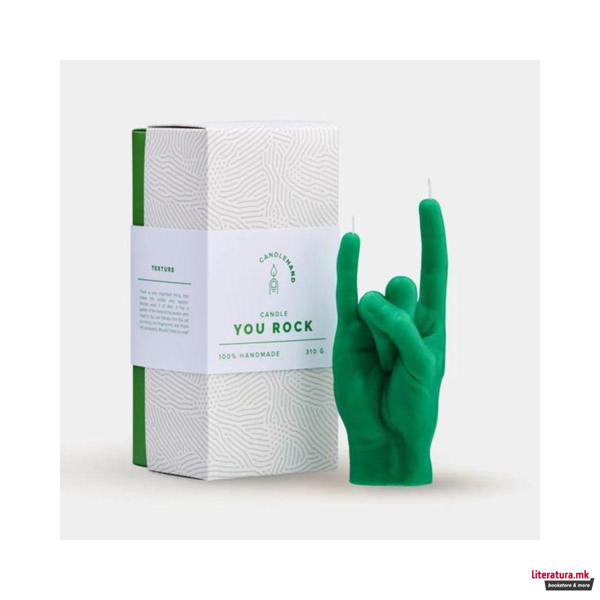 Свеќа, Hand Gesture Candles, You Rock, зелена