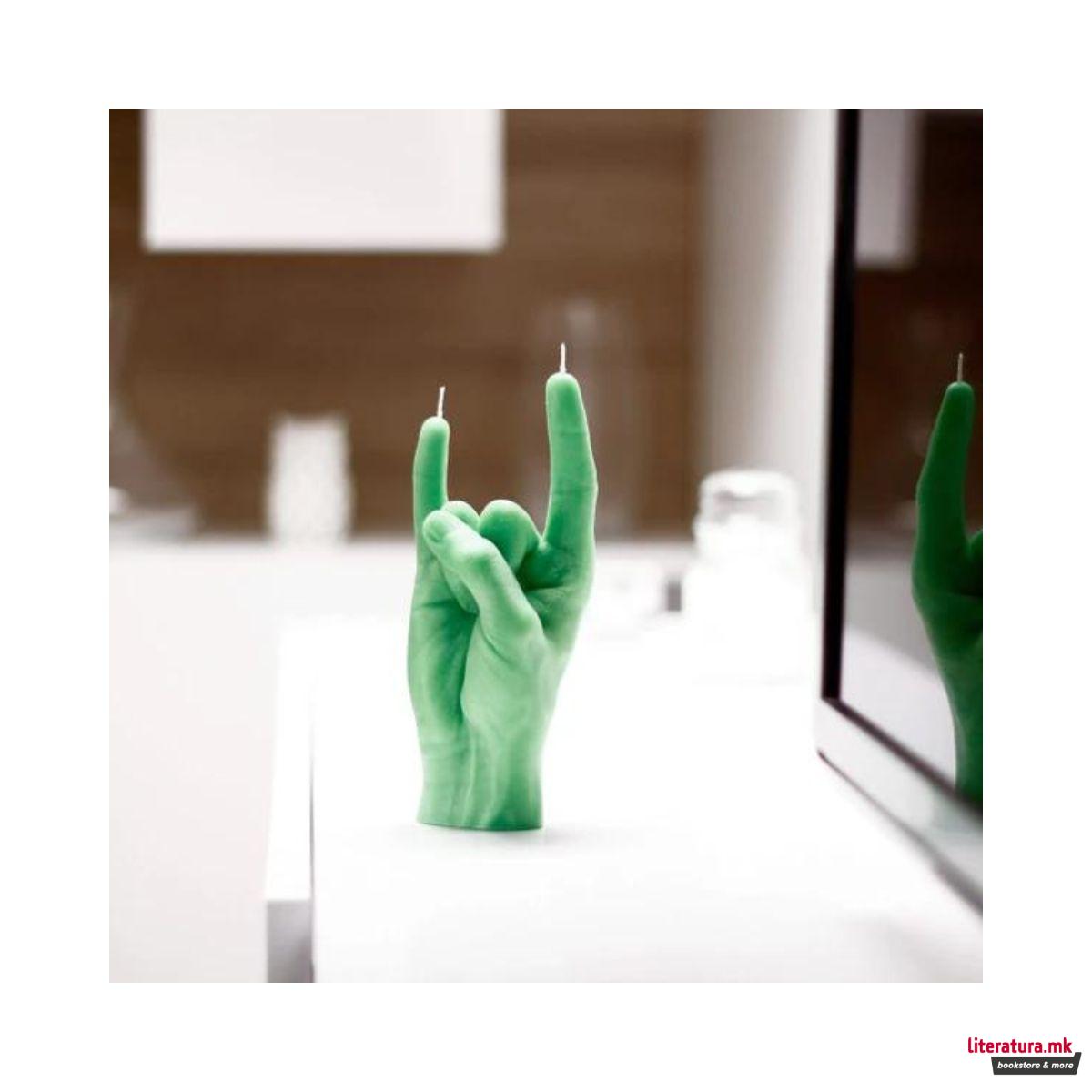 Свеќа, Hand Gesture Candles, You Rock, зелена