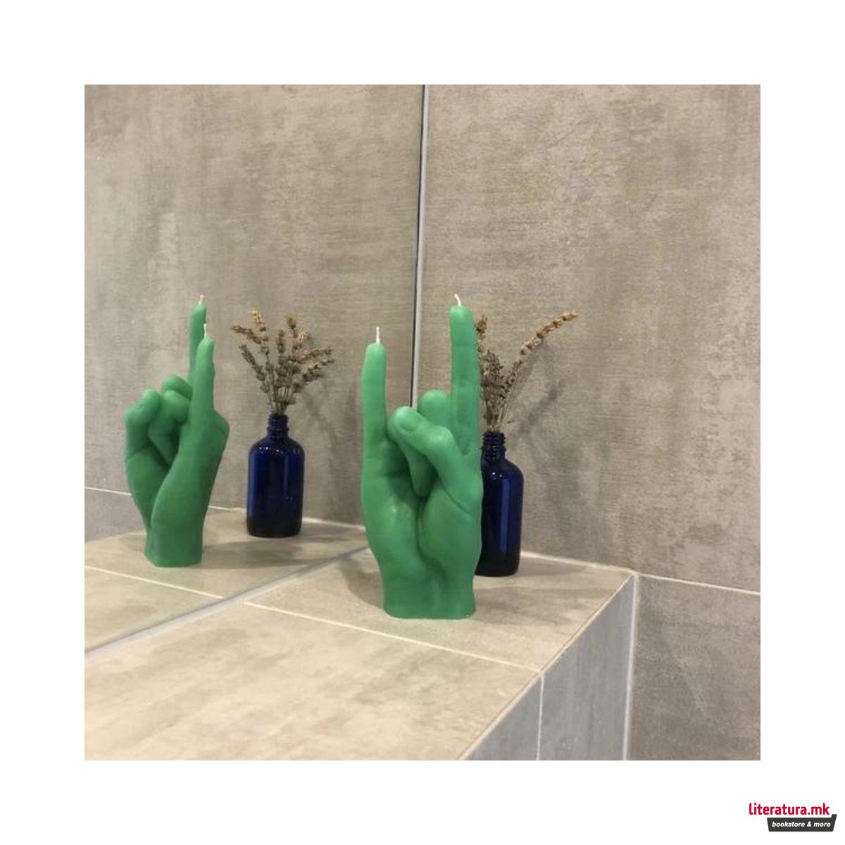 Свеќа, Hand Gesture Candles, You Rock, зелена