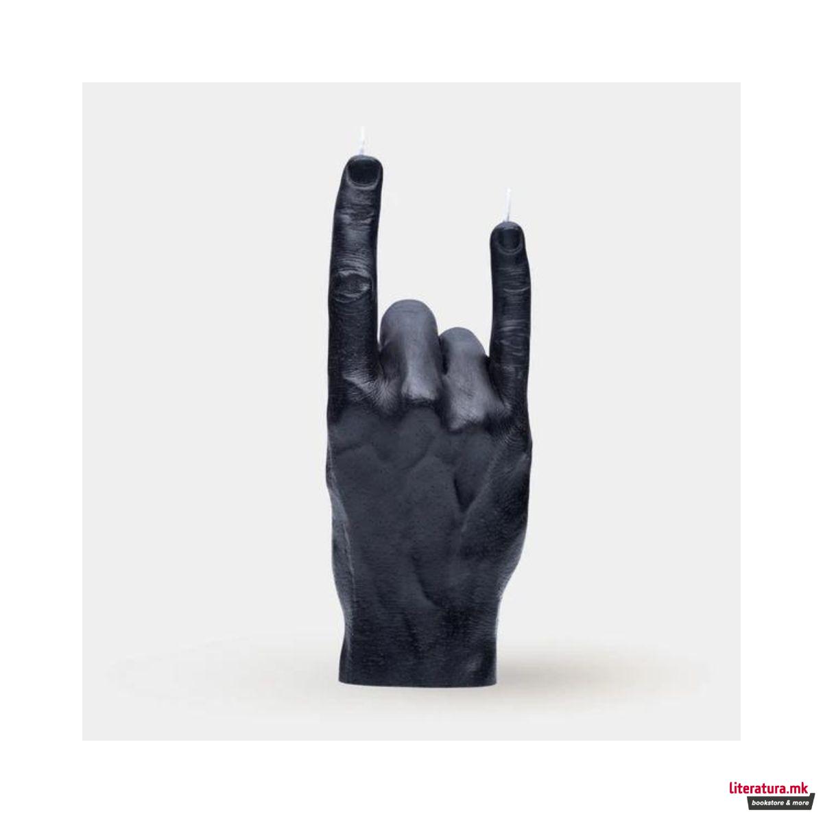 Свеќа, Hand Gesture Candles, You Rock, црна 
