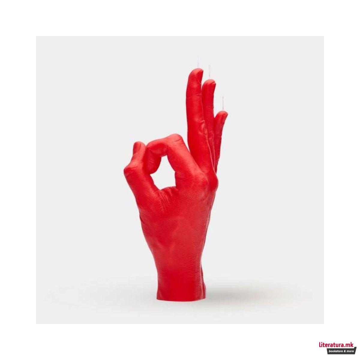 Свеќа, Hand Gesture Candles, OK, црвена 
