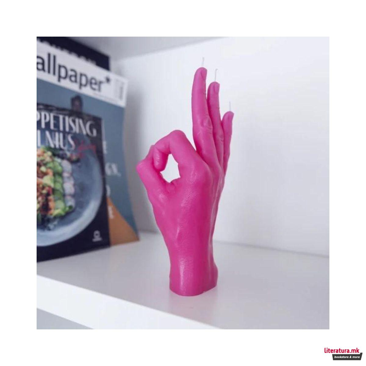 Свеќа, Hand Gesture Candles, OK, розева
