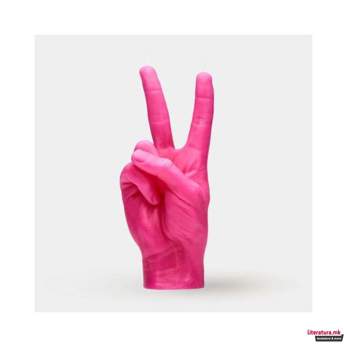 Свеќа, Hand Gesture Candles, Peace, розева 