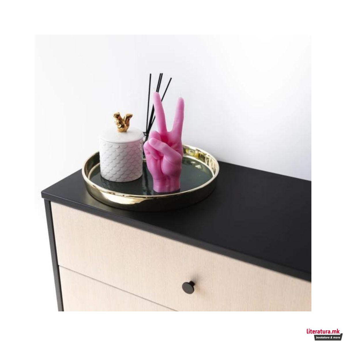 Свеќа, Hand Gesture Candles, Peace, розева 