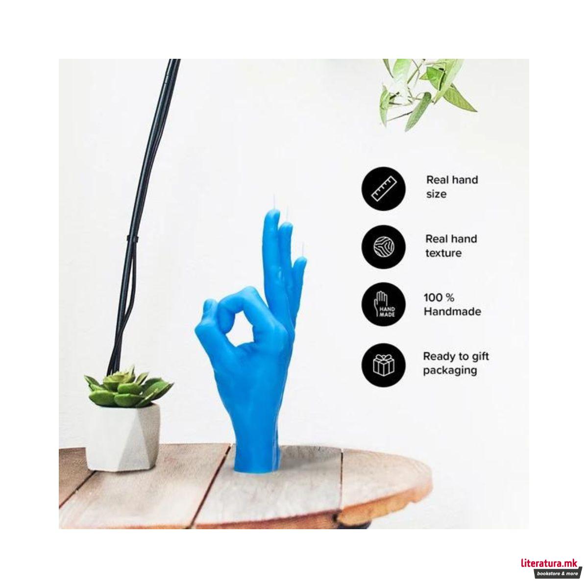 Свеќа, Hand Gesture Candles, OK, сина