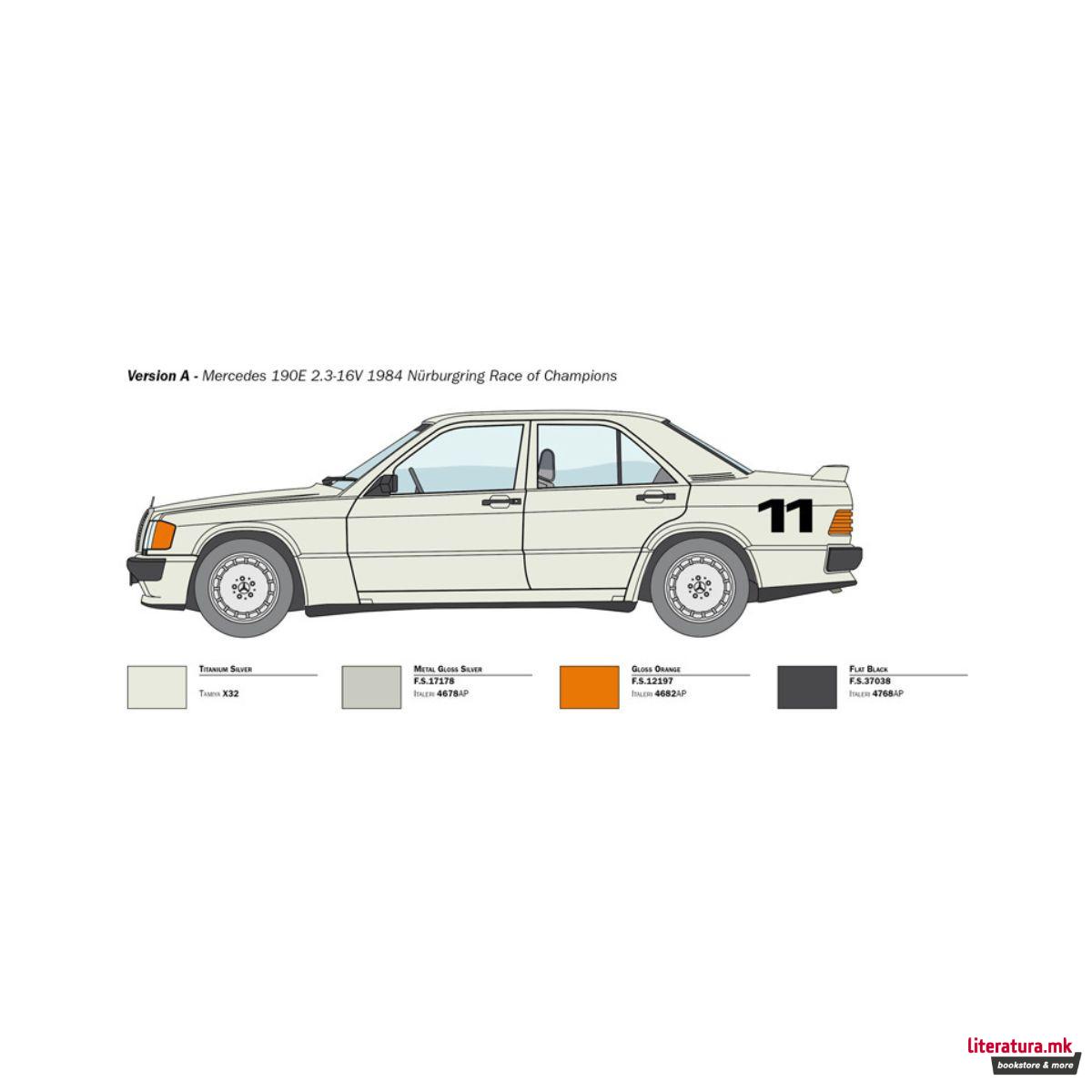 Макета, Cars and Bikes, Mercedes-Benz 190E 2.3 16v, 1:24 