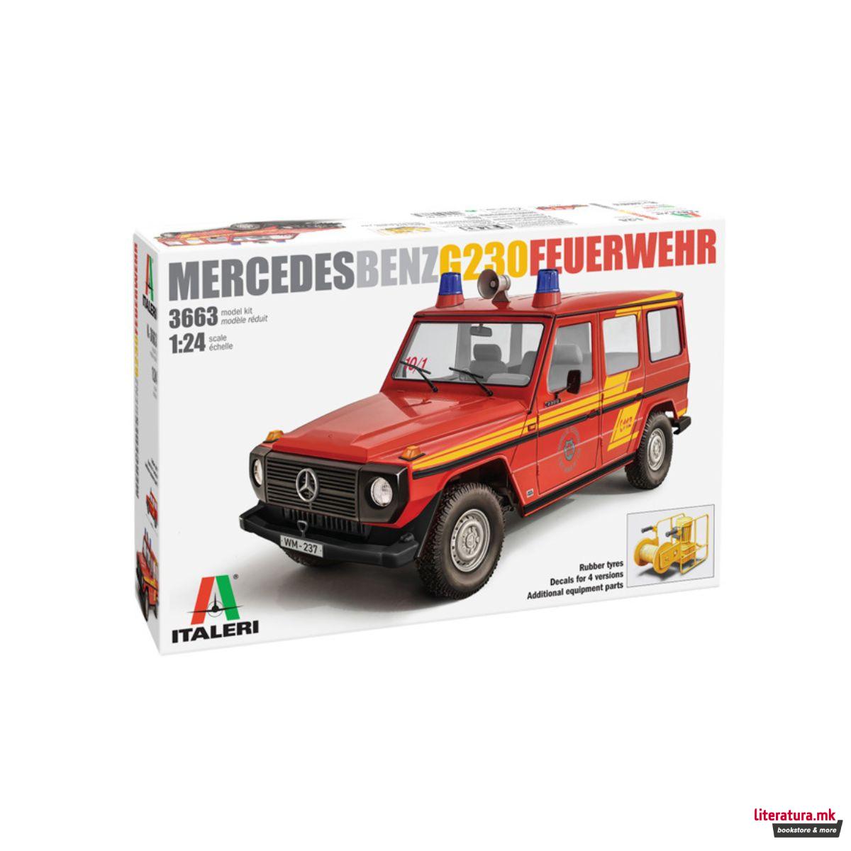 Макета, Cars and Bikes, Mercedes Benz G230 Feuerwehr, 1:24 
