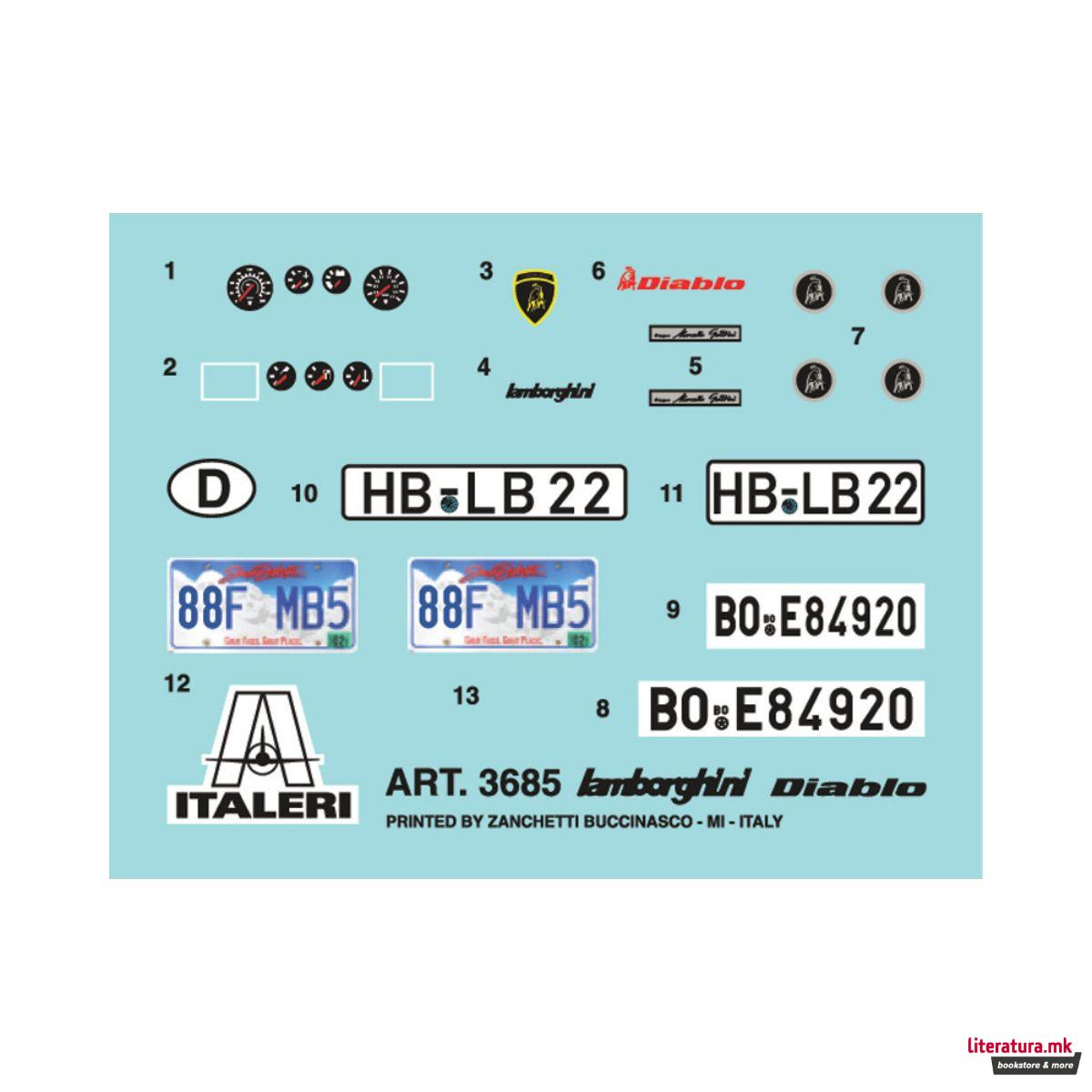 Макета, Cars and Bikes, Lamborghini Diablo, 1:24 