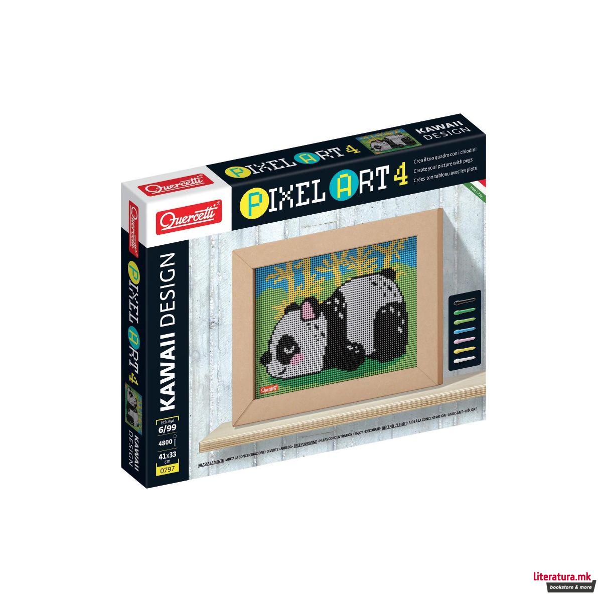 Табла со пинови, Pixel Art 4 Kawaii Design Panda, 4800 пинови 