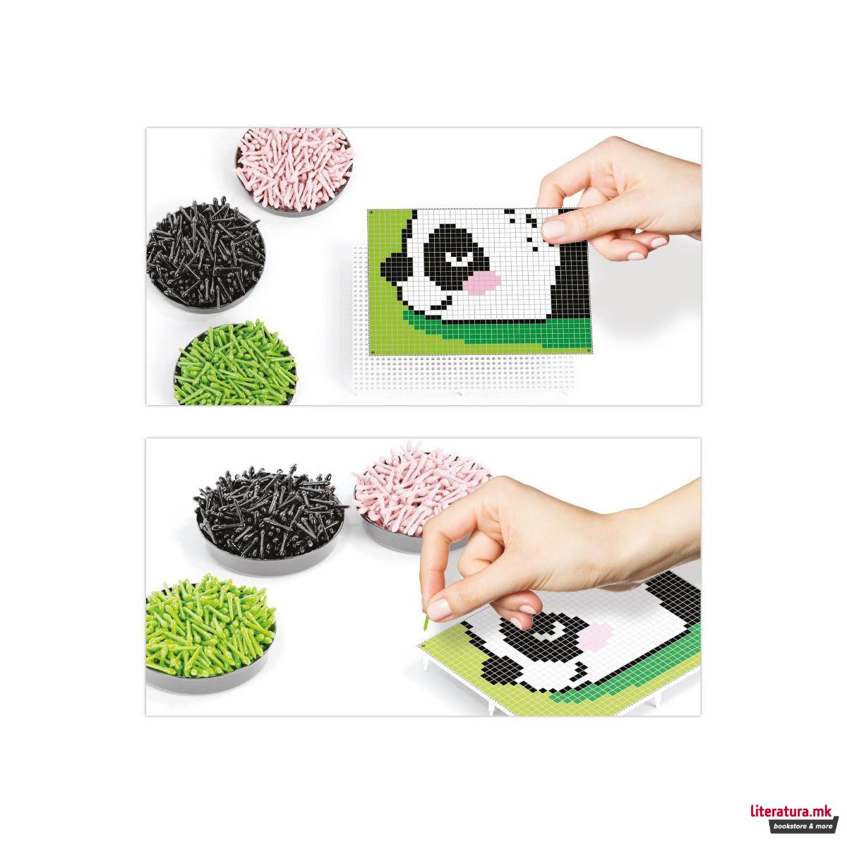 Табла со пинови, Pixel Art 4 Kawaii Design Panda, 4800 пинови 