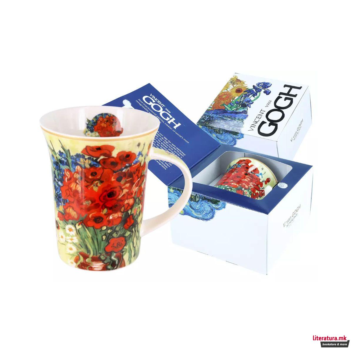 Шолја, Carmani, Van Gogh - Red Poppies and Daisies, 350 мл 