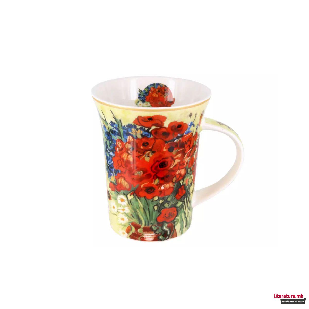 Шолја, Carmani, Van Gogh - Red Poppies and Daisies, 350 мл 