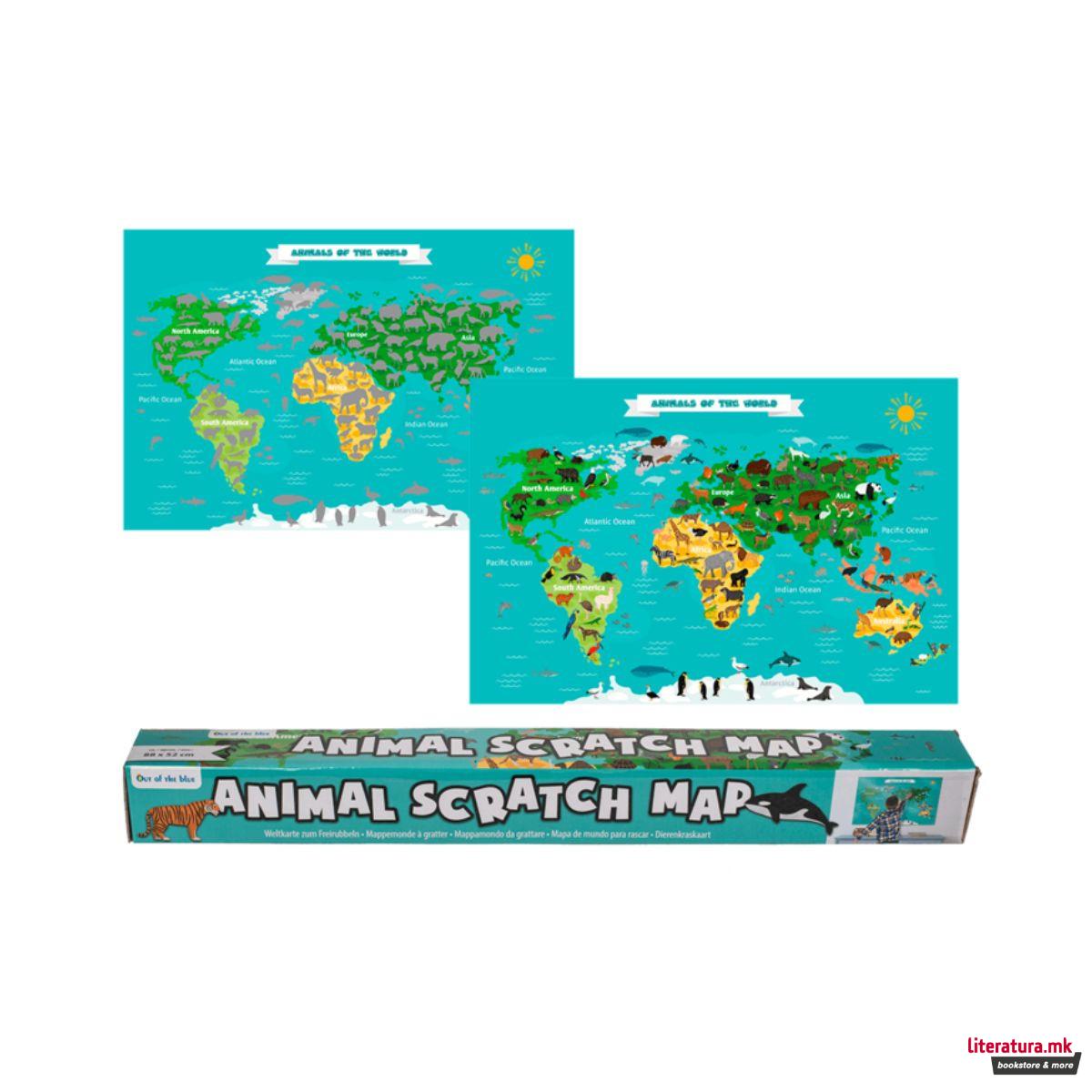 Мапа на светот за гребење - Животни 