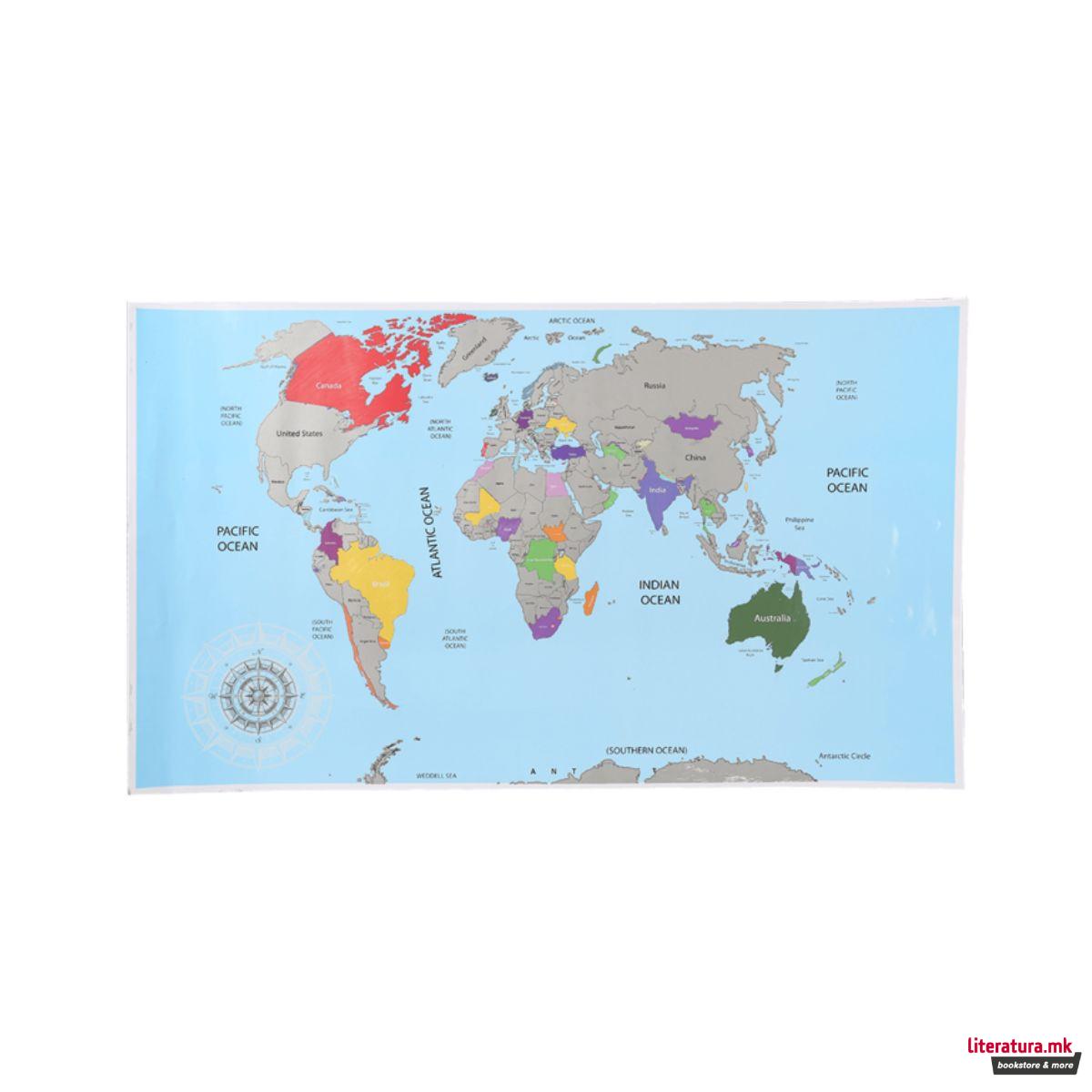 Мапа на светот за гребење 