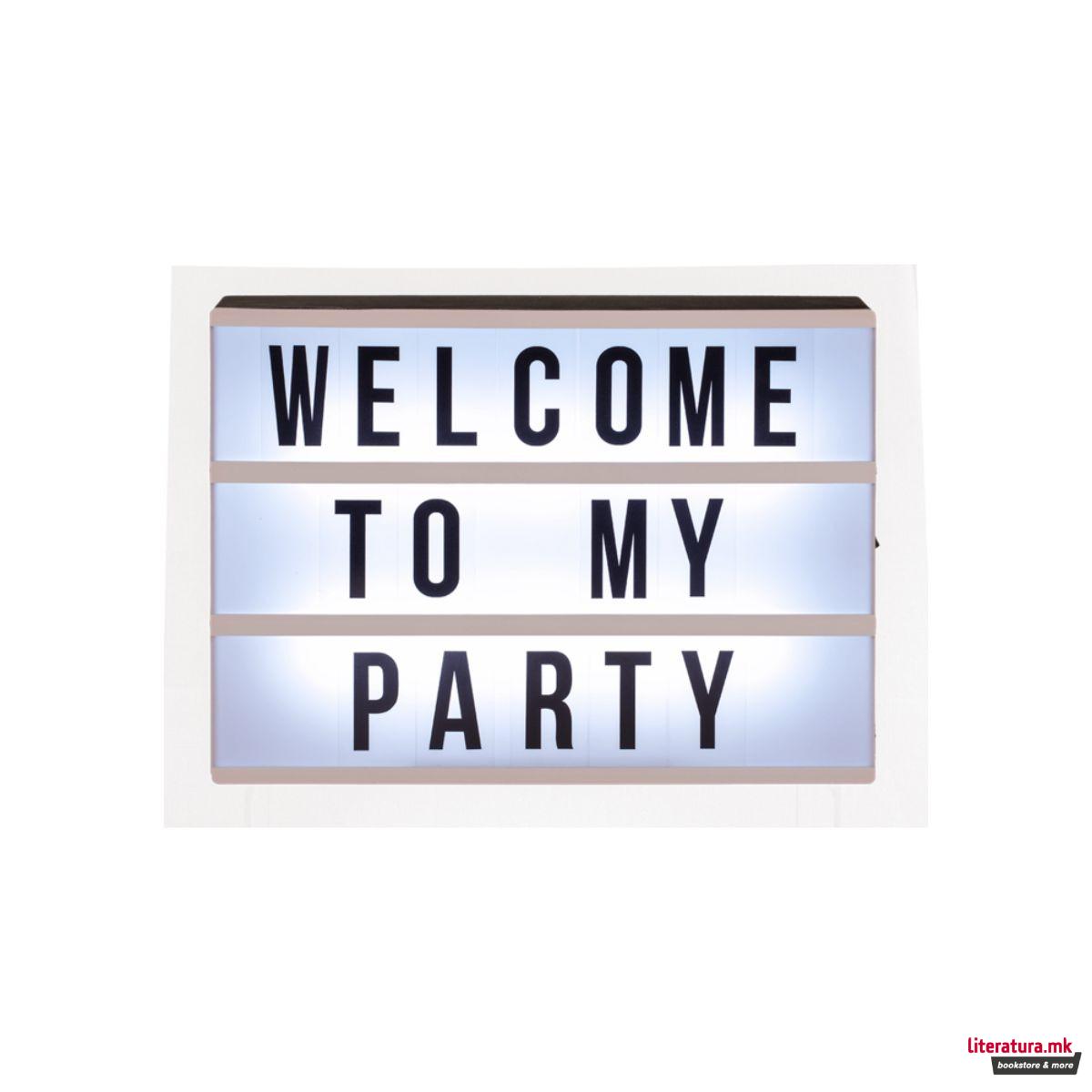 Светлечка табла со букви 