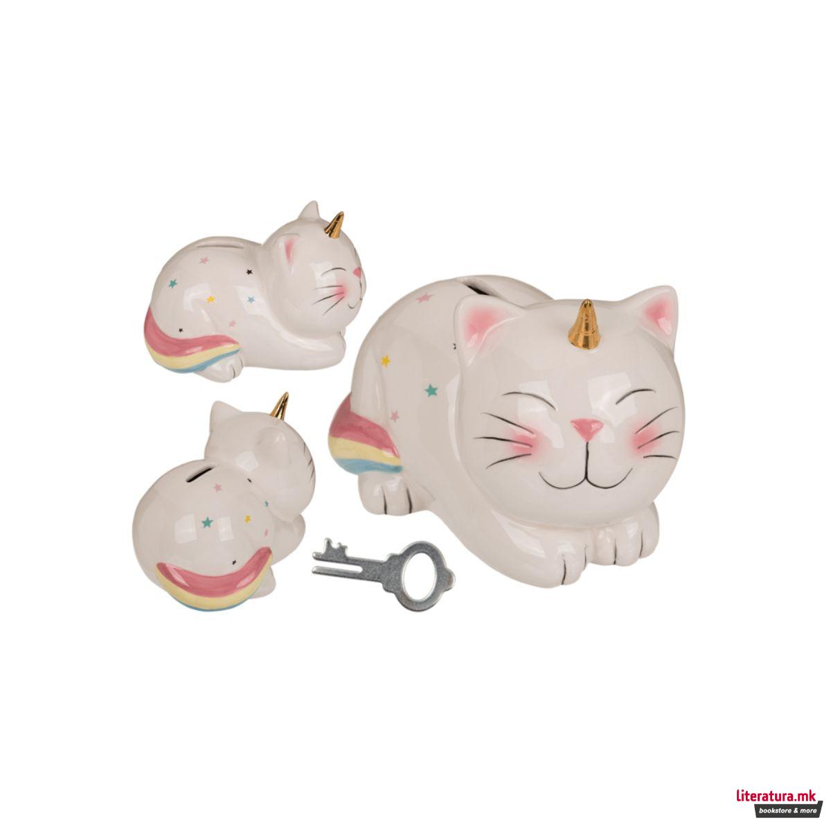 Касичка за пари со клуч - Unicorn Cat