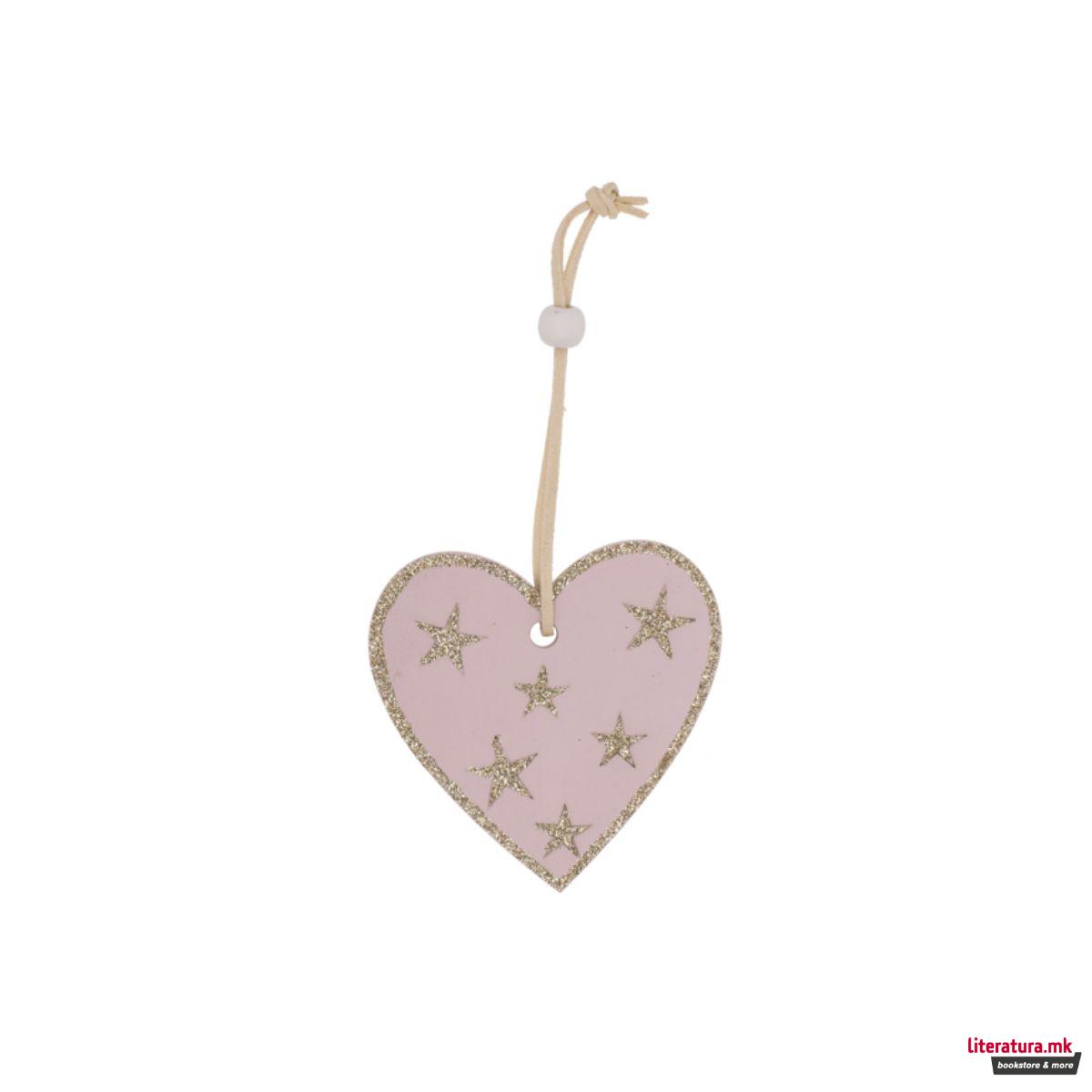 Дрвен новогодишен висечки украс 