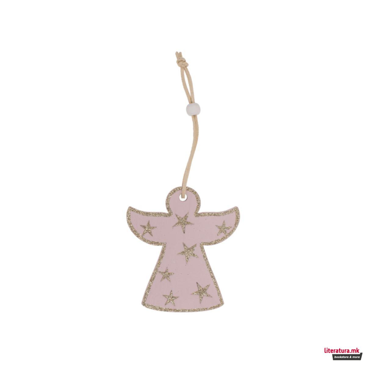 Дрвен новогодишен висечки украс 