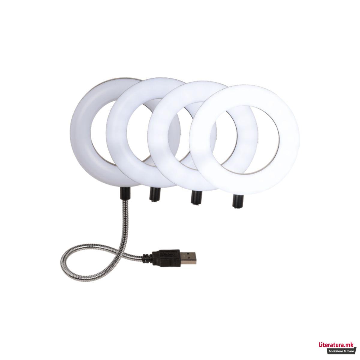 USB LED прстен, 3 интензитети 