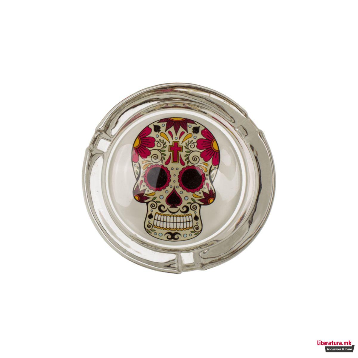Стаклен пепелник - Coloured Skull