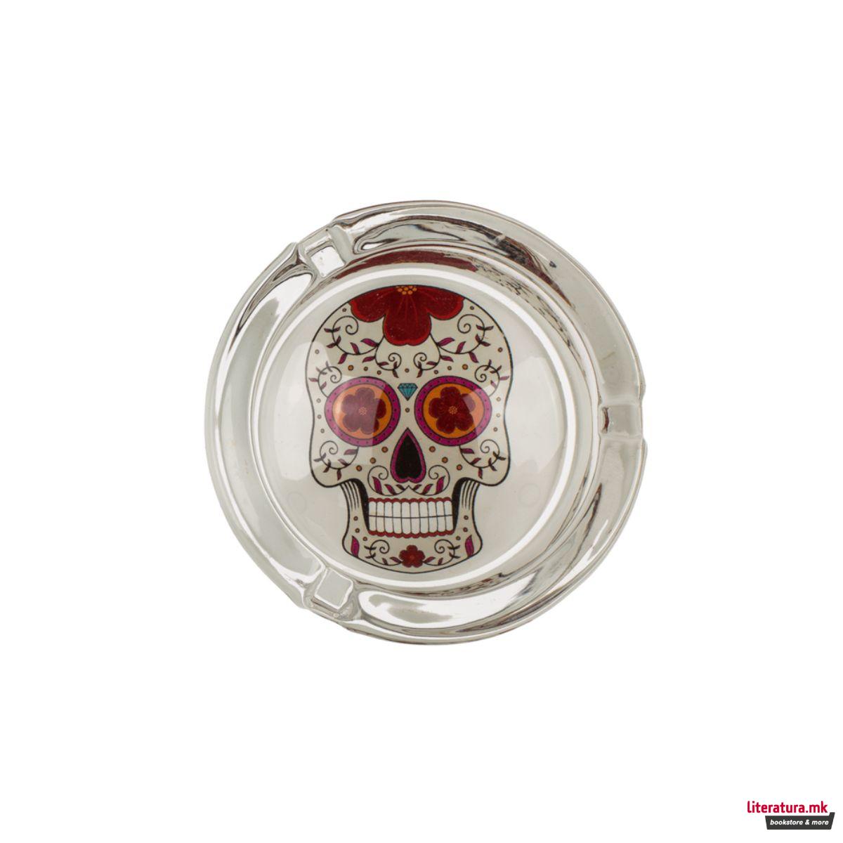 Стаклен пепелник - Coloured Skull