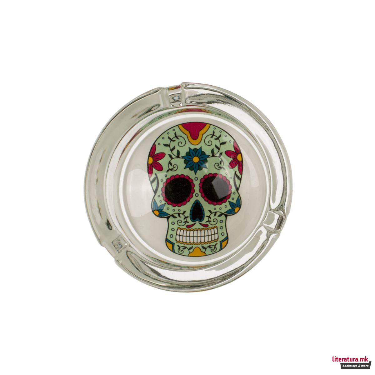 Стаклен пепелник - Coloured Skull