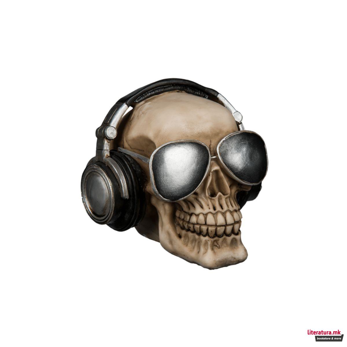 Касичка за пари - Череп со слушалки 