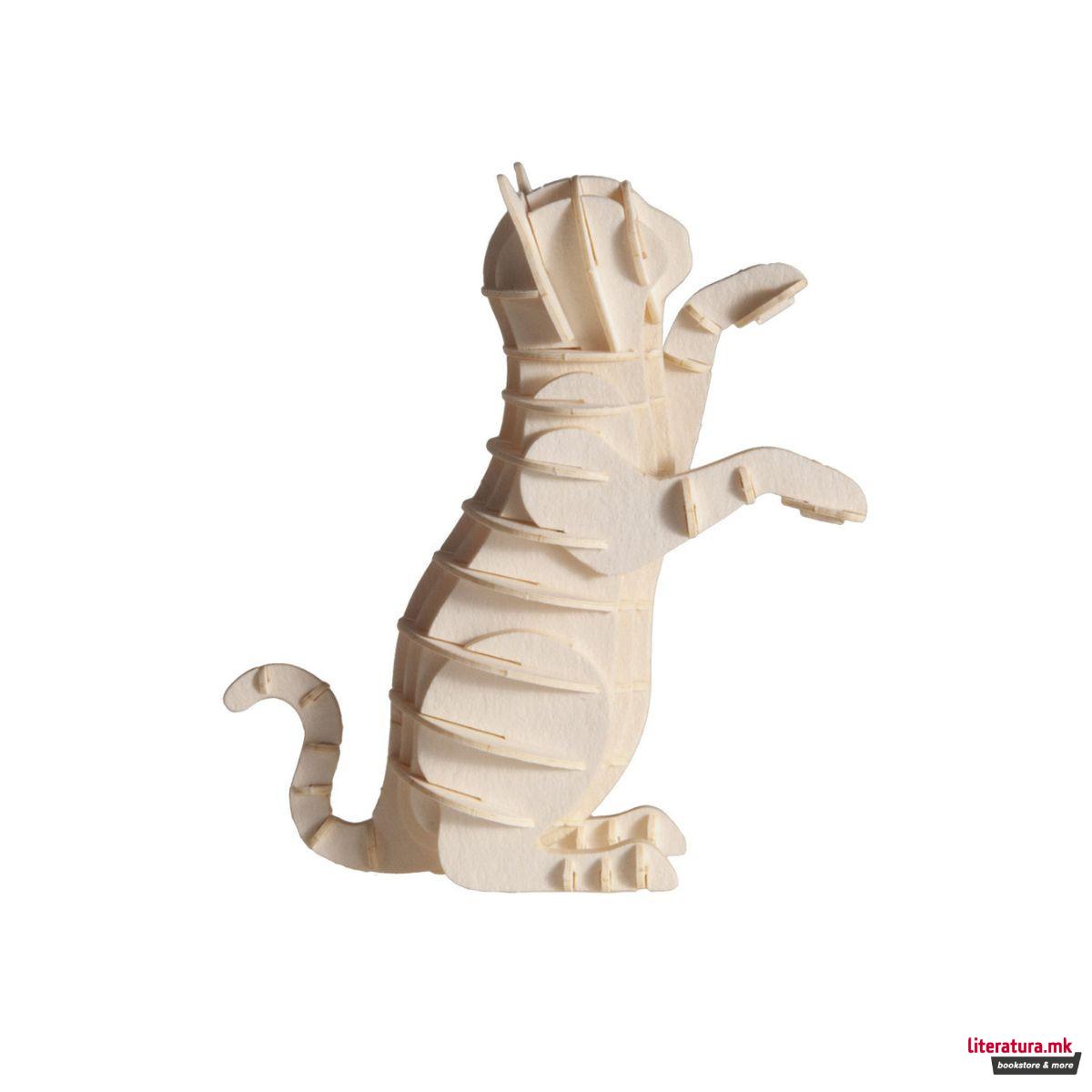 3D модел од хартија - Бела мачка 